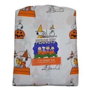 Peanuts Snoopy Halloween Full Double Sheet Set By Berkshire 81"x96" Pumpkin Fall